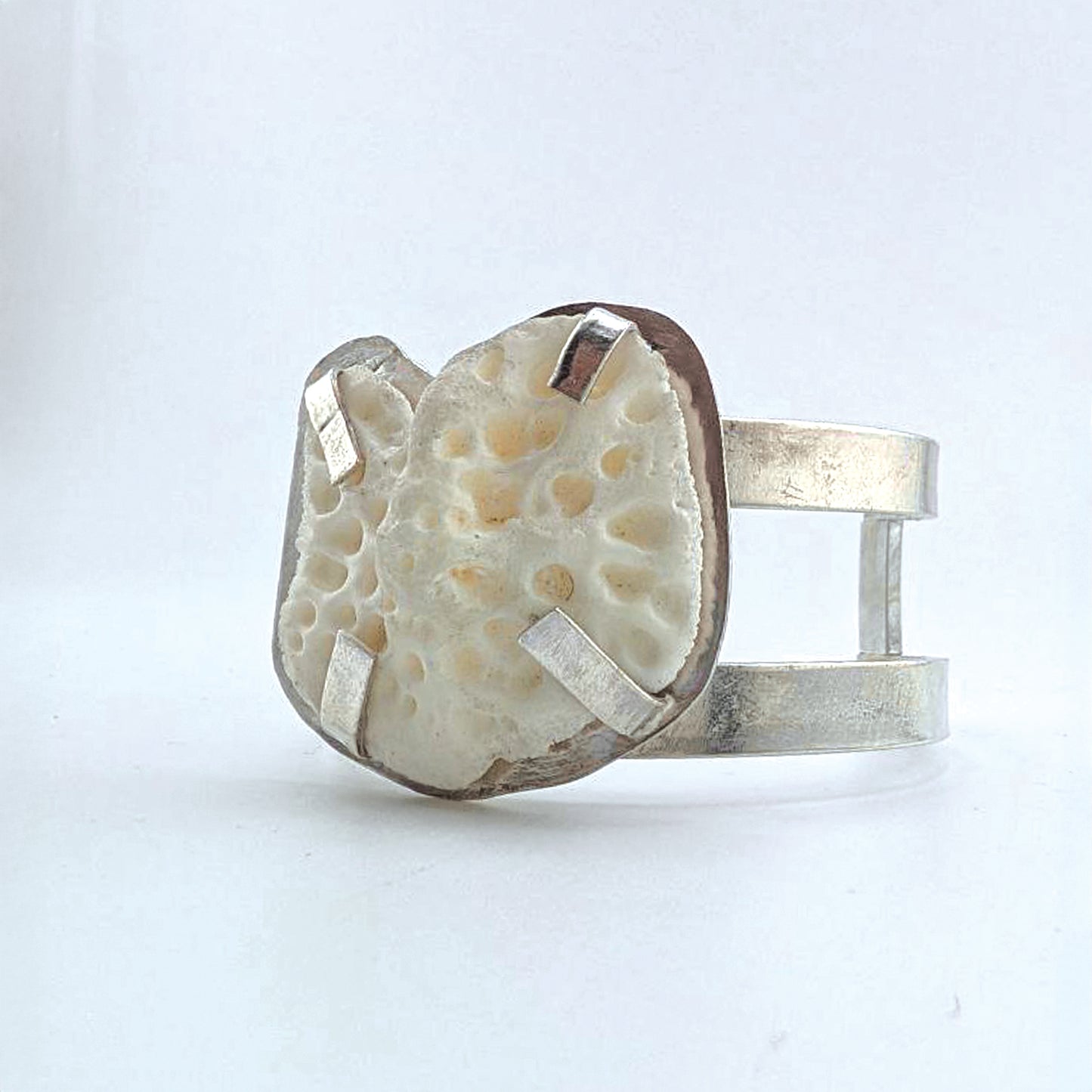 Silver Alligator Scute Wrist Cuff