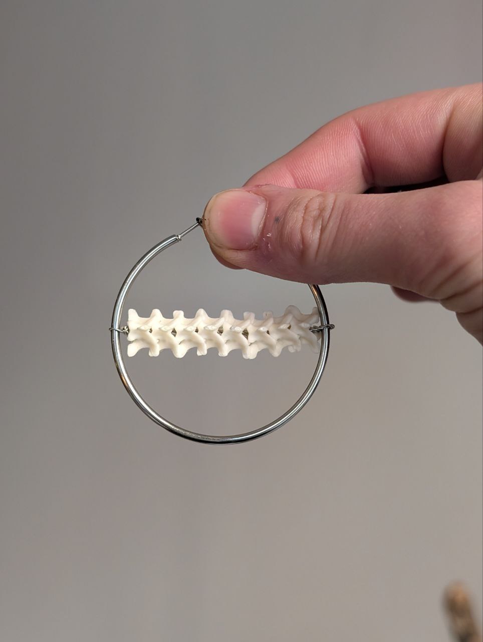 Sliver Snake Vertebrae Earrings