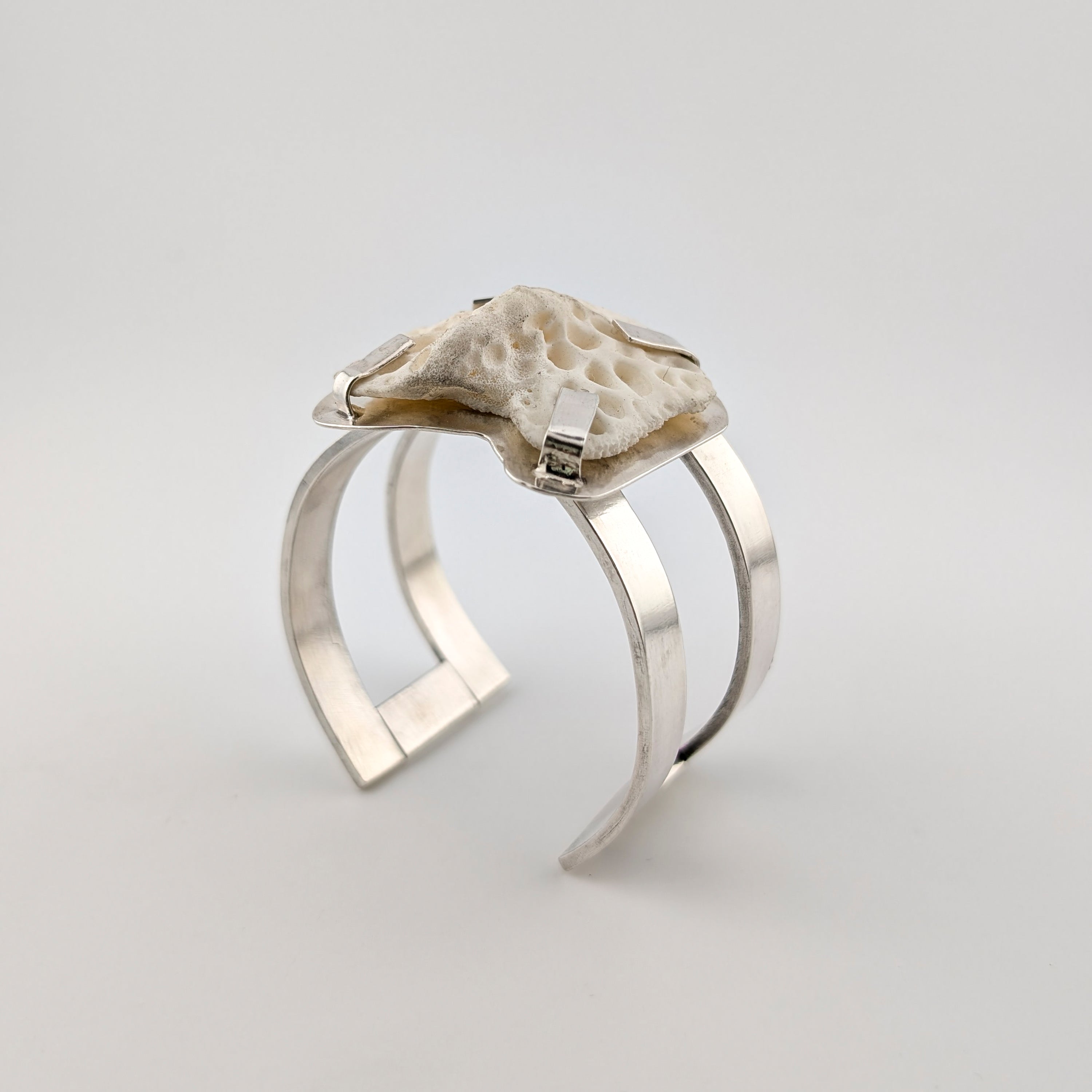 Silver Alligator Scute Wrist Cuff