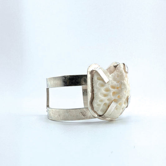 Silver Alligator Scute Wrist Cuff